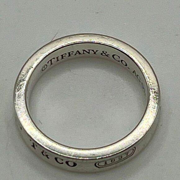 Tiffany & Co 1837 Ring - Narrow - 925 Silver - sz 4.75-5 - Picture 5 of 16
